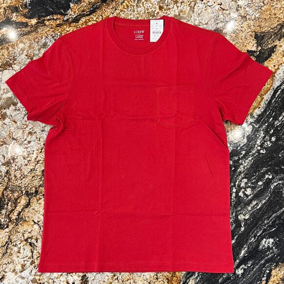 NWT J. Crew Men's Ridge Red Washed Jersey Pocket Tee - Picture 2 of 10